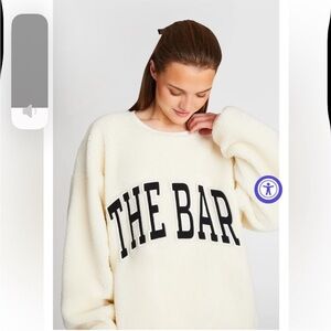 Cream Fleece Sweatshirt with Noir Lettering